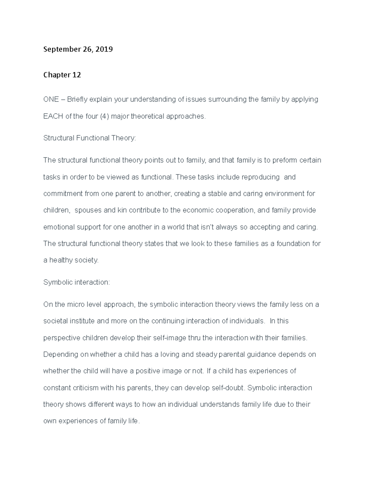 Chapter 12 Social Inequality - September 26, 2019 Chapter 12 ONE ...