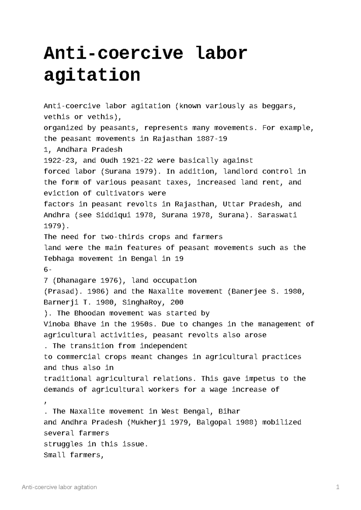 Anticoercive labor agitation Anticoercive labor agitation Anti