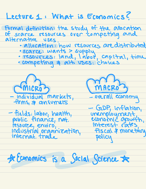 Econ 101 Exam 1 - Exam 1 Study Guide - Econ 101 Chp. 1, 2, 3, 4, And 9 ...