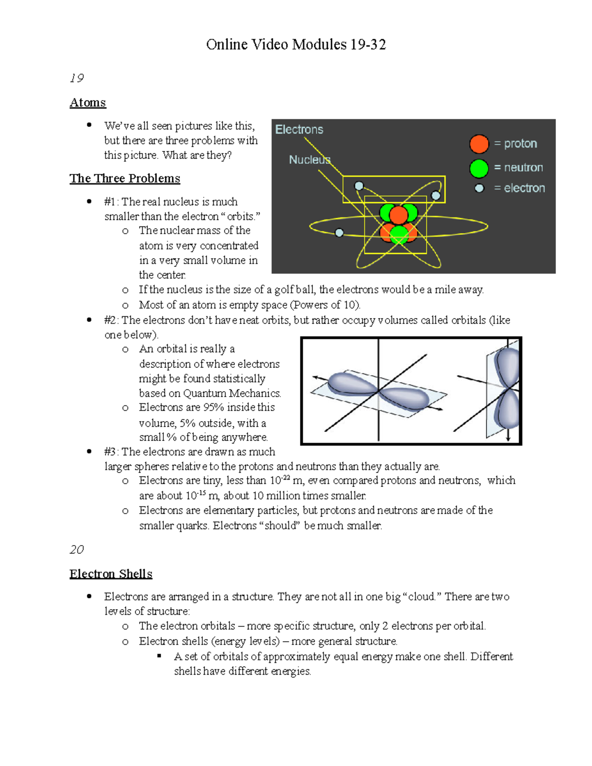 Online Modules 19-32 - Online Video Modules 19- 19 Atoms We’ve all seen ...