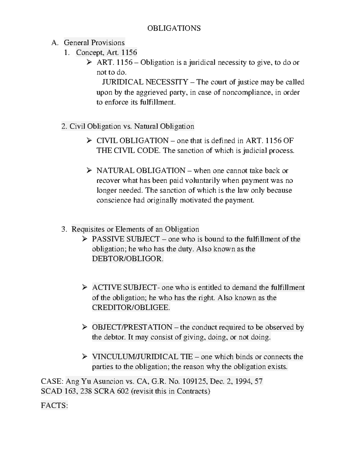 Obligations And Contracts (ATTY. Bathan) - OBLIGATIONS A. General ...