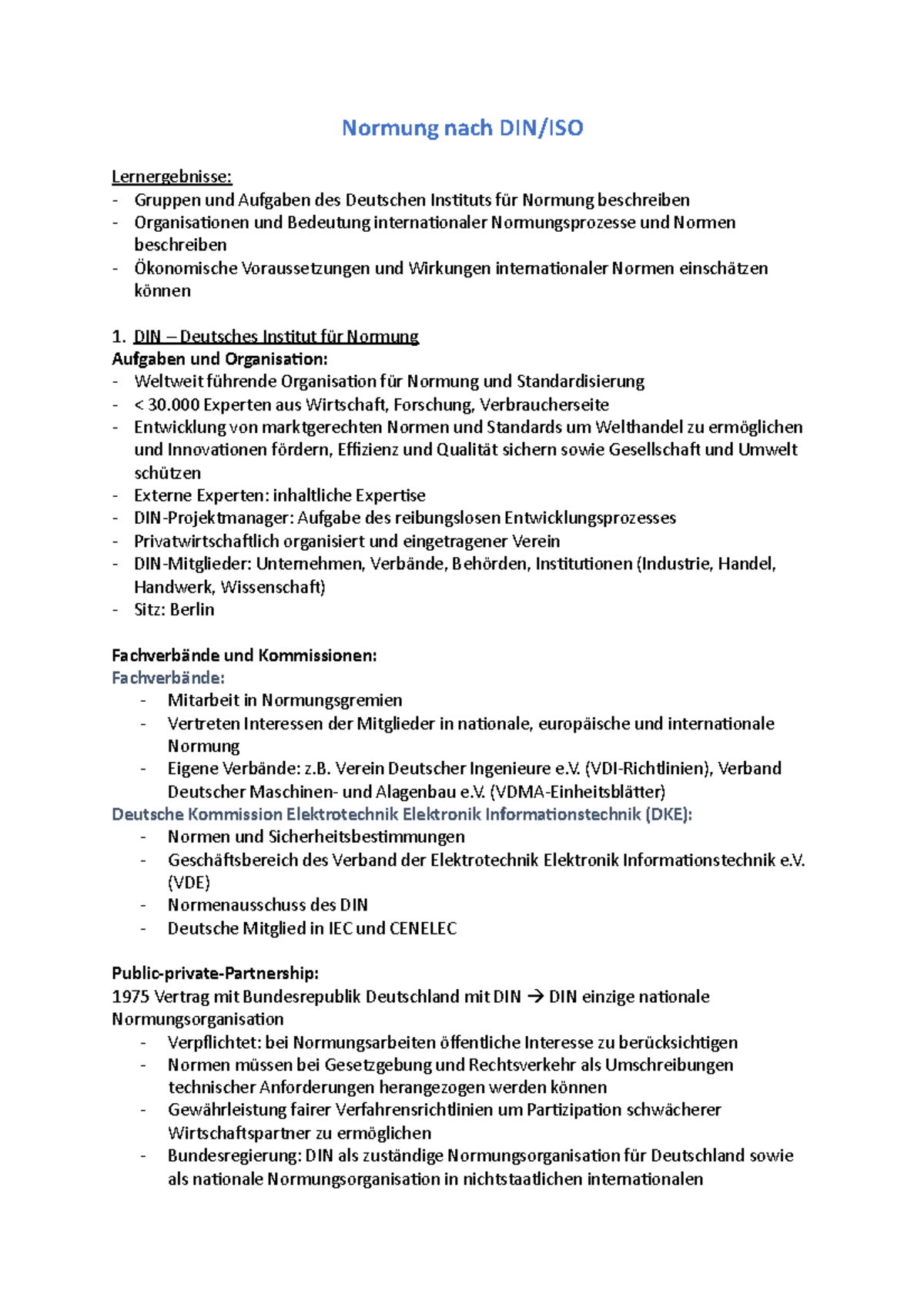 1 Normung nach Din_iso - Normung nach DIN/ISO Lernergebnisse: Gruppen ...