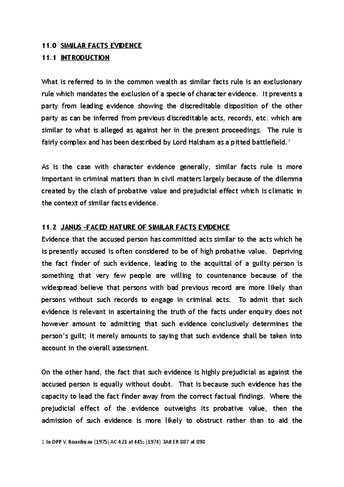 Similar Facts Evidence - 11 SIMILAR FACTS EVIDENCE 11 INTRODUCTION What ...