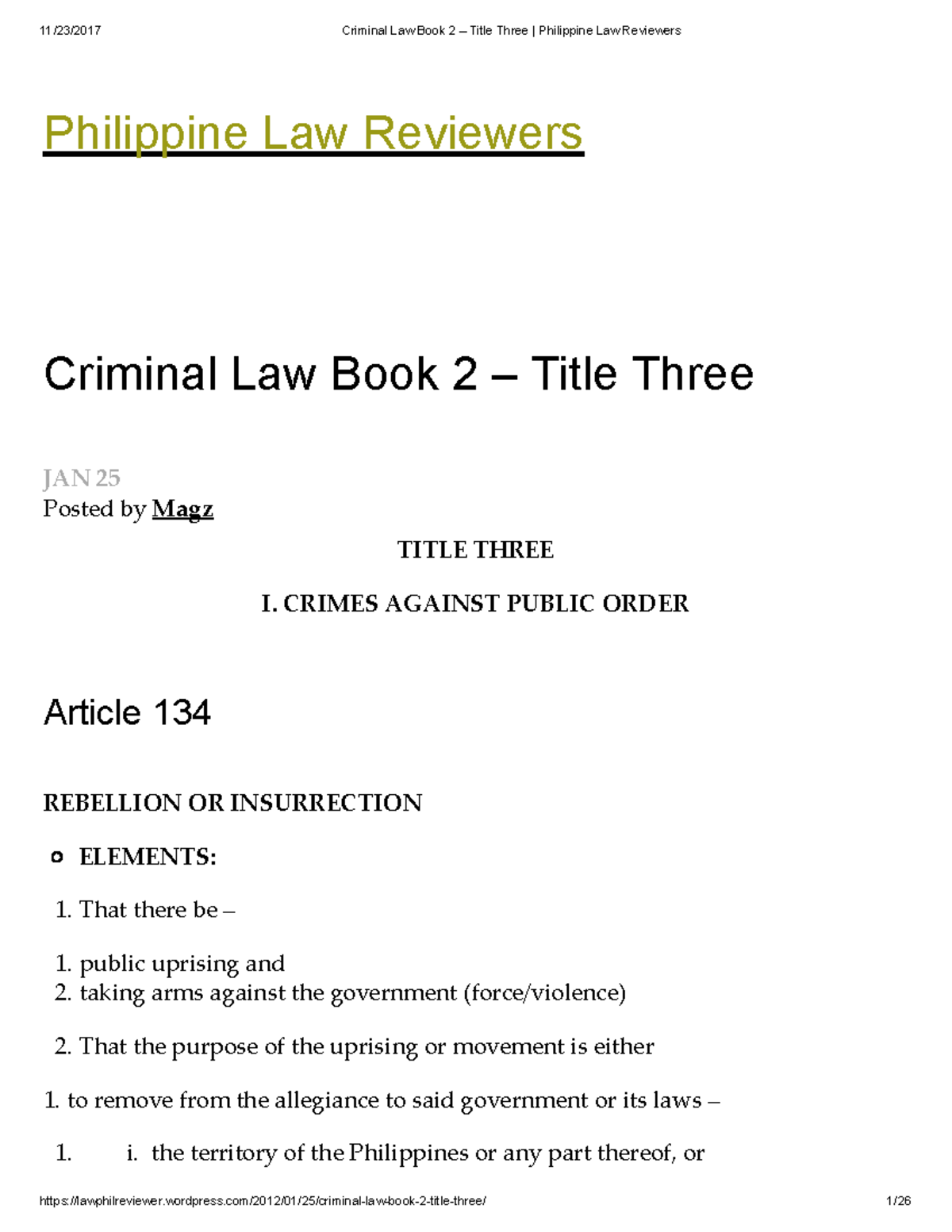 365352062 Criminal Law Book 2 Title Three Philippine Law Reviewers ...