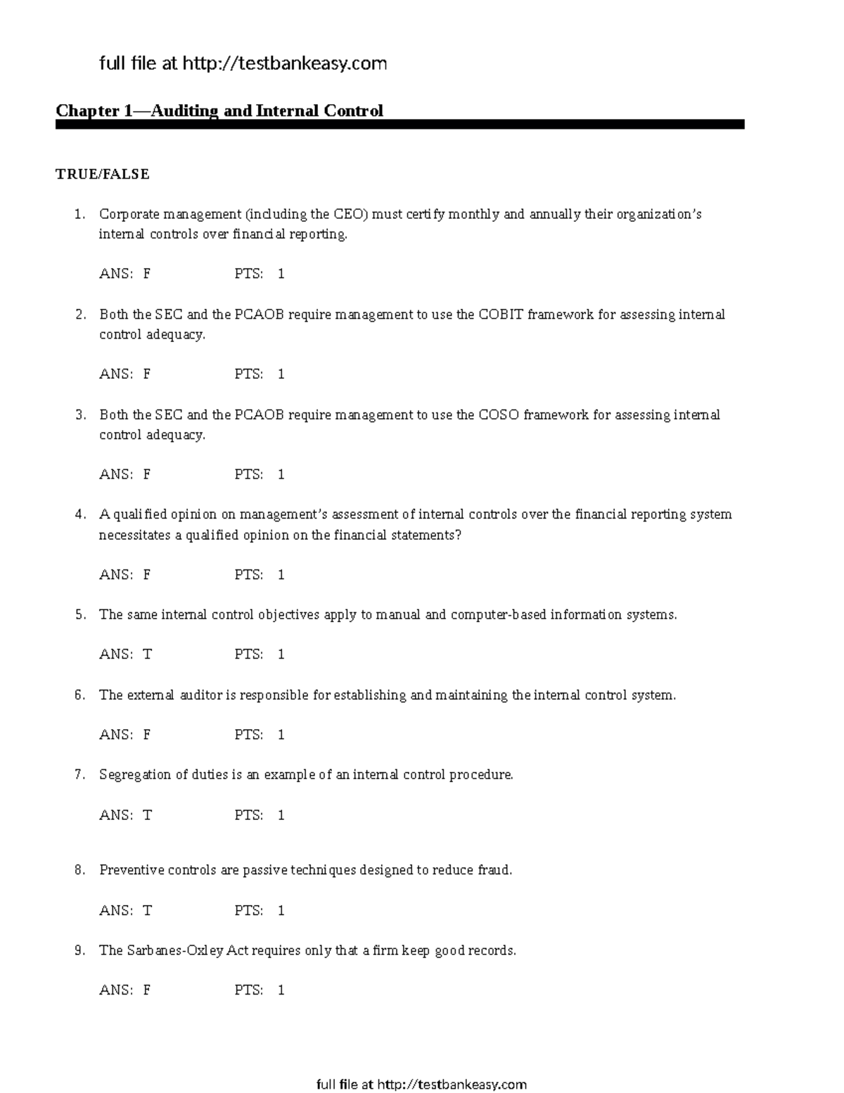 Rtf - notes rizal - Chapter 1—Auditing and Internal Control TRUE/FALSE ...