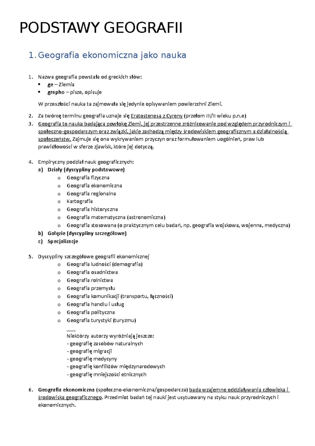 Podstawy Geografii Sprawdzian Kl 7 www.studocu.com