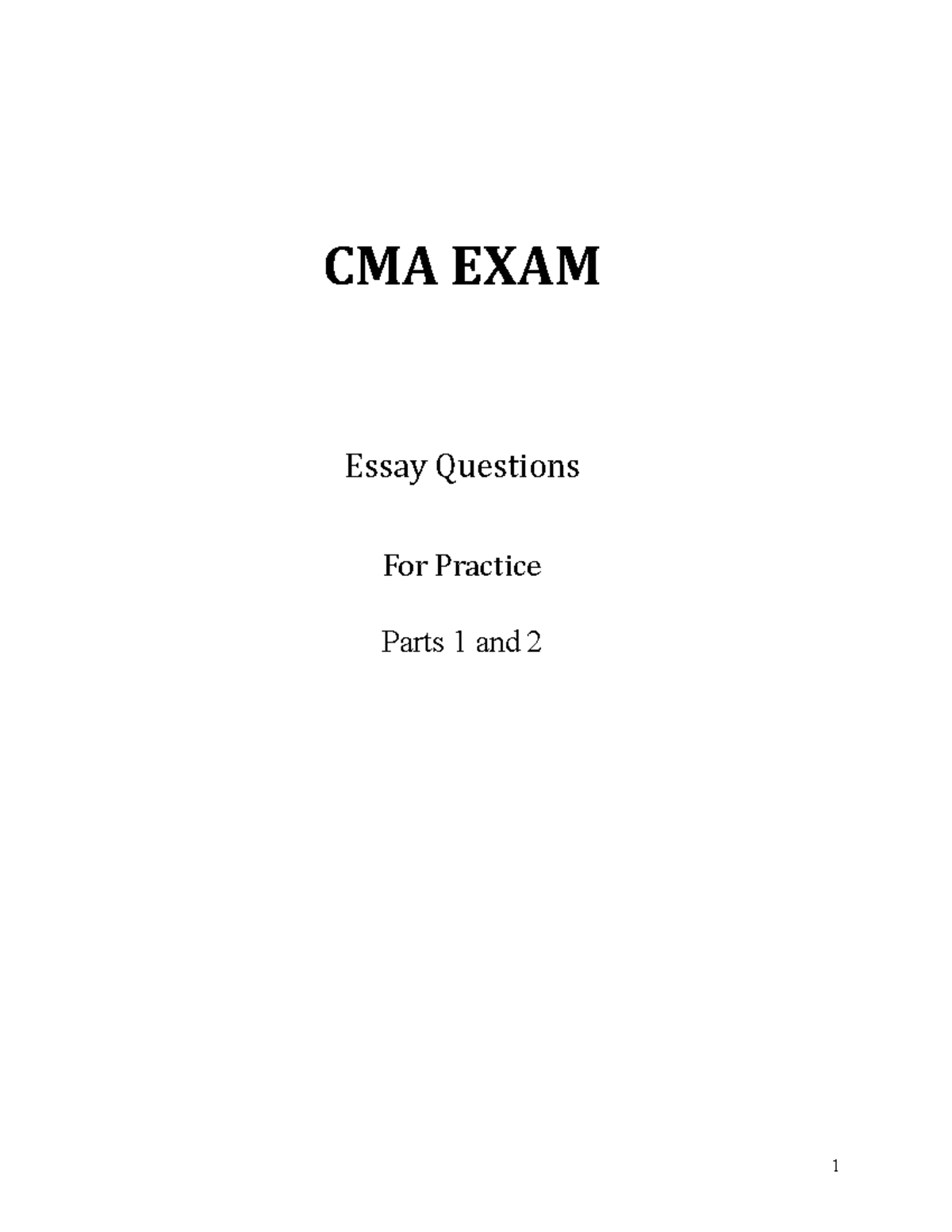 cma part 1 essay questions free pdf