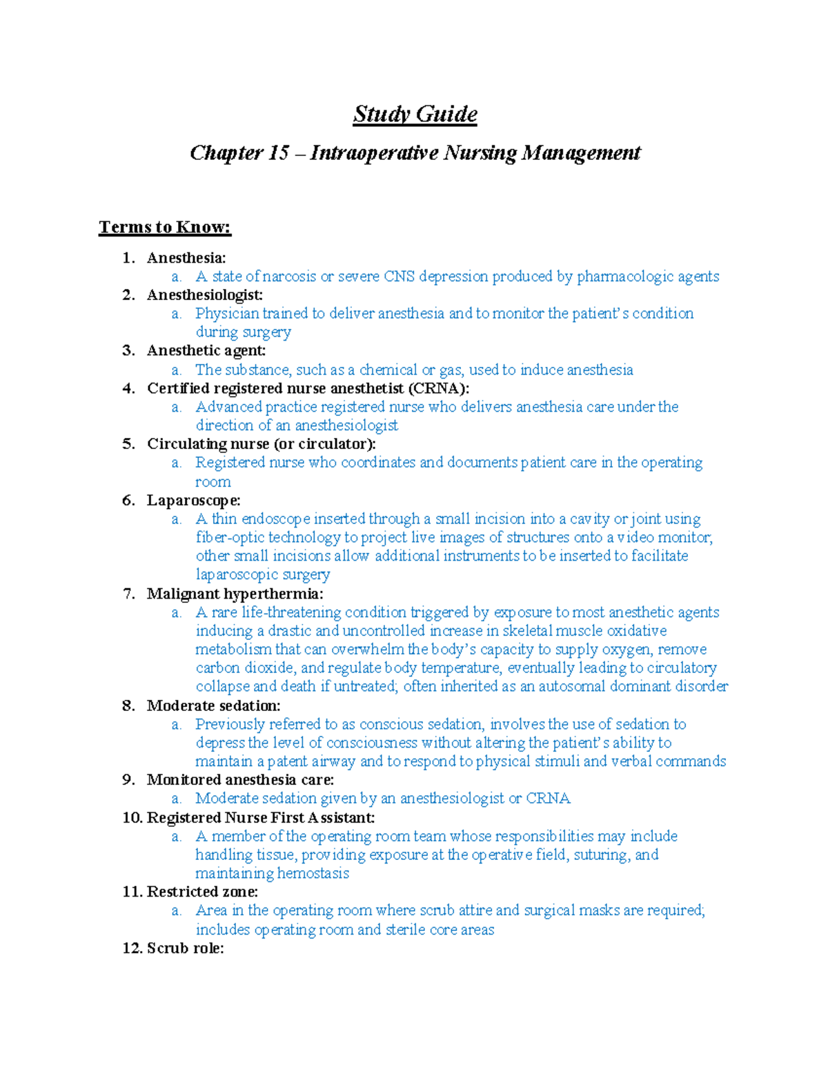 Adult II Chapter 15 Study Guide - Study Guide Chapter 15 ...