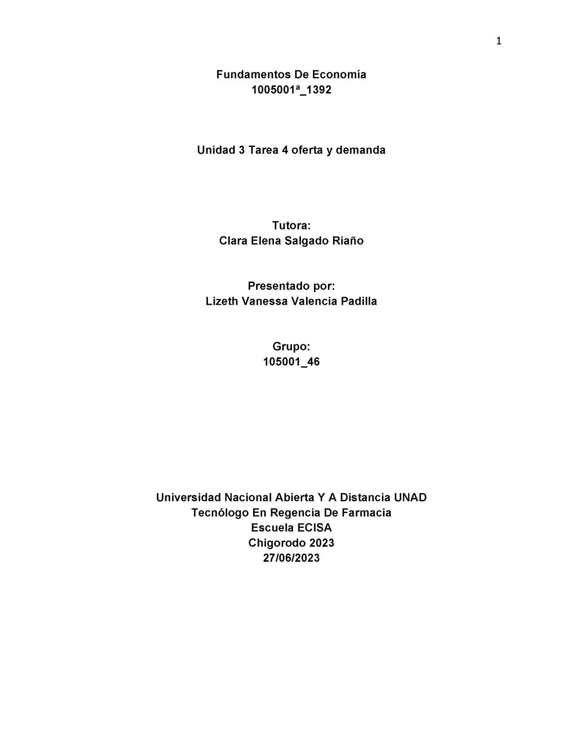 Unidad 3-tarea 4 El Mercado Oferta Y Demanda - Fundamentos De Economía ...