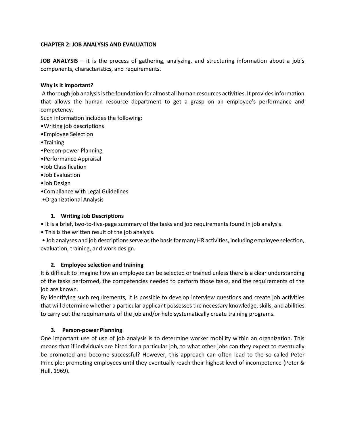 Chapter 2 of The I/O PSYCH - CHAPTER 2: JOB ANALYSIS AND EVALUATION JOB ...