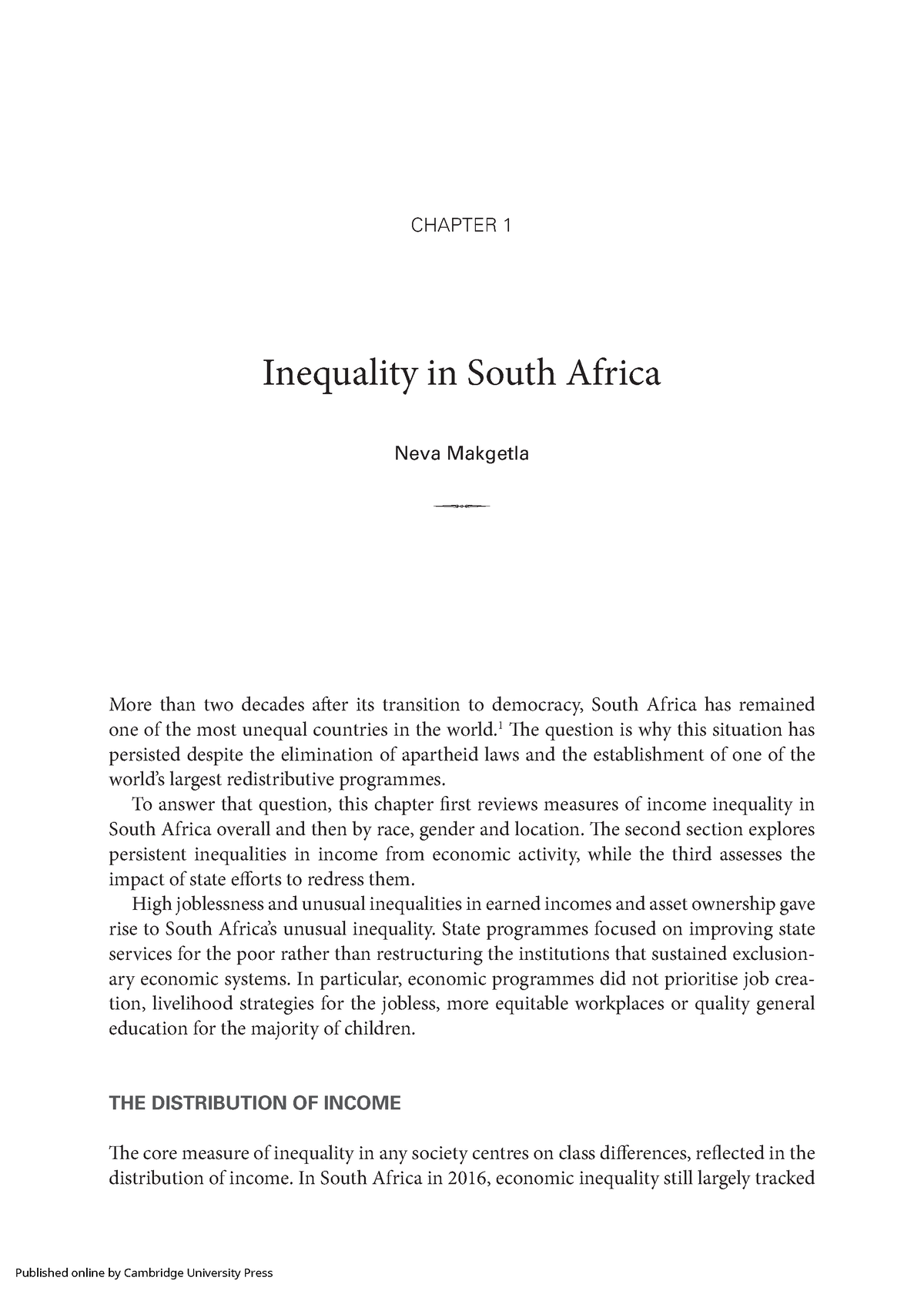 economic inequality in south africa essay