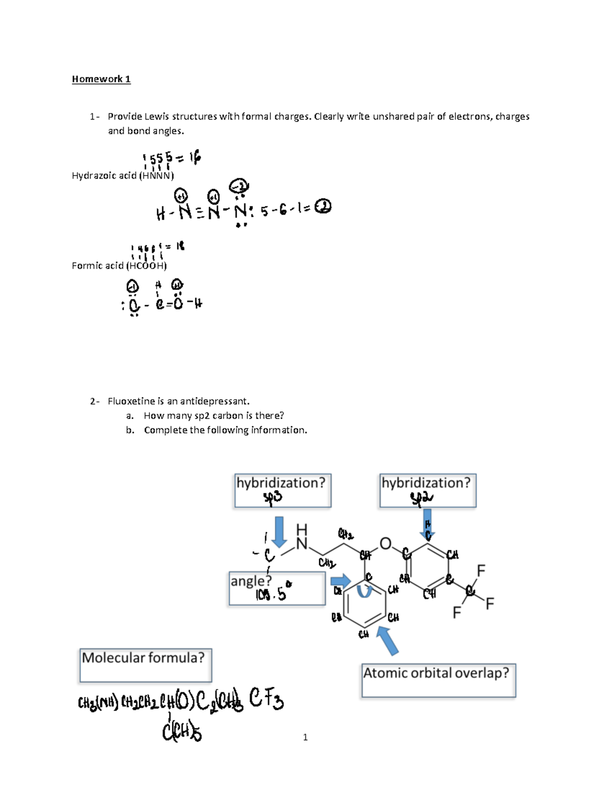 Homework+1 - Homework for unit 1 - Homework 1 1- Provide Lewis ...