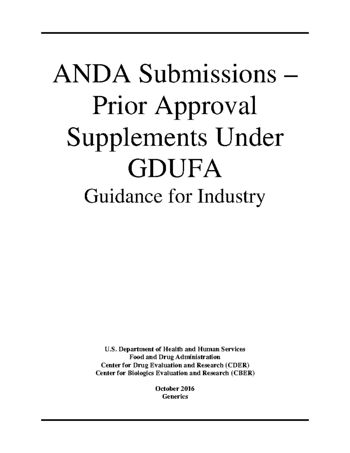 Guidance ANDA PAS under Gdufa (Final) - ANDA Submissions – Prior ...