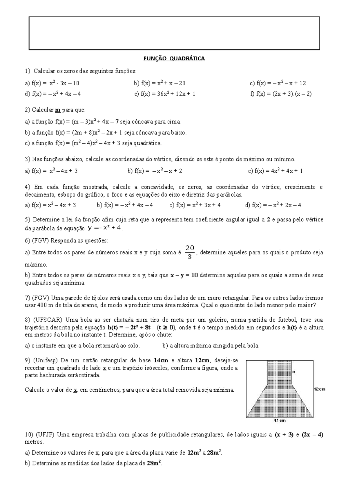 Função Quadrática Parte 1 FunÇÃo QuadrÁtica Calcular Os Zeros Das