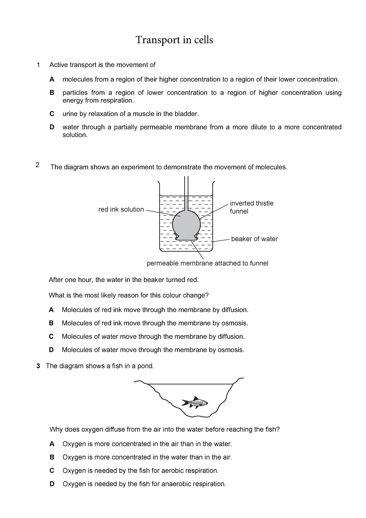 Active And Passive Transport 1 Active Transport Is The Movement Of A 