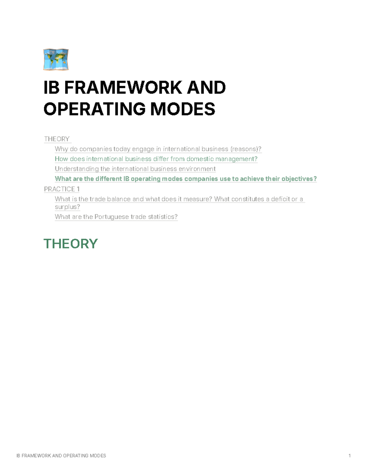 IB Framework AND Operating Modes - 🗺 IB FRAMEWORK AND OPERATING MODES ...