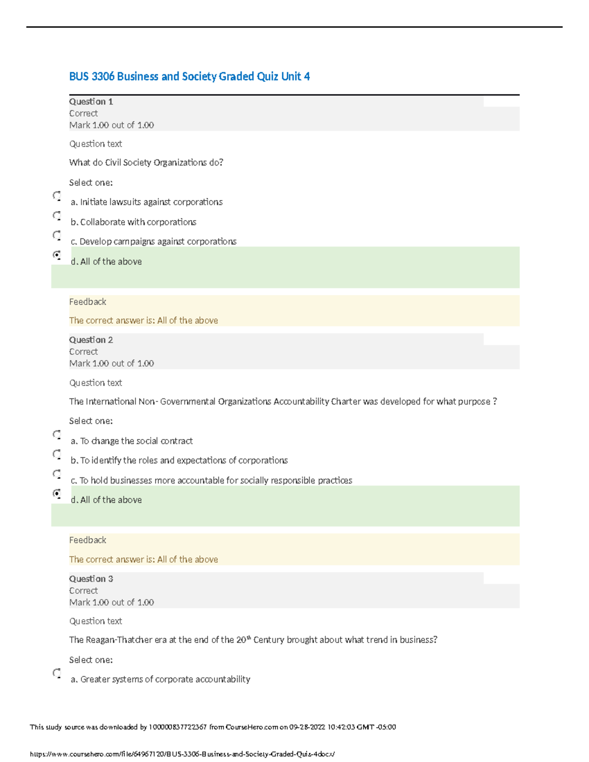 BUS 3306 Business And Society Graded Quiz 4 - Question Text What Do ...