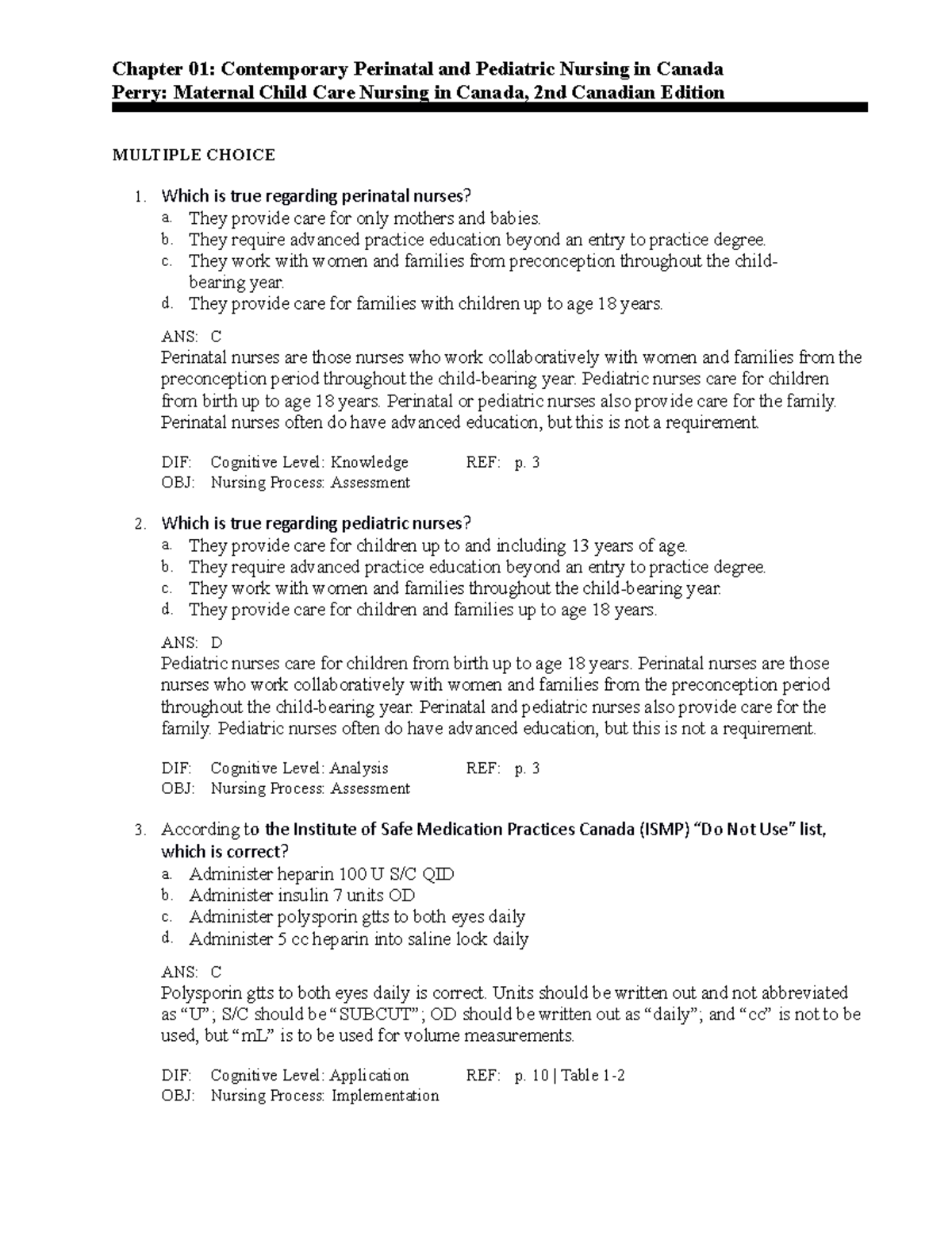Mat child chapter 1 Chapter 01 Contemporary Perinatal and Pediatric