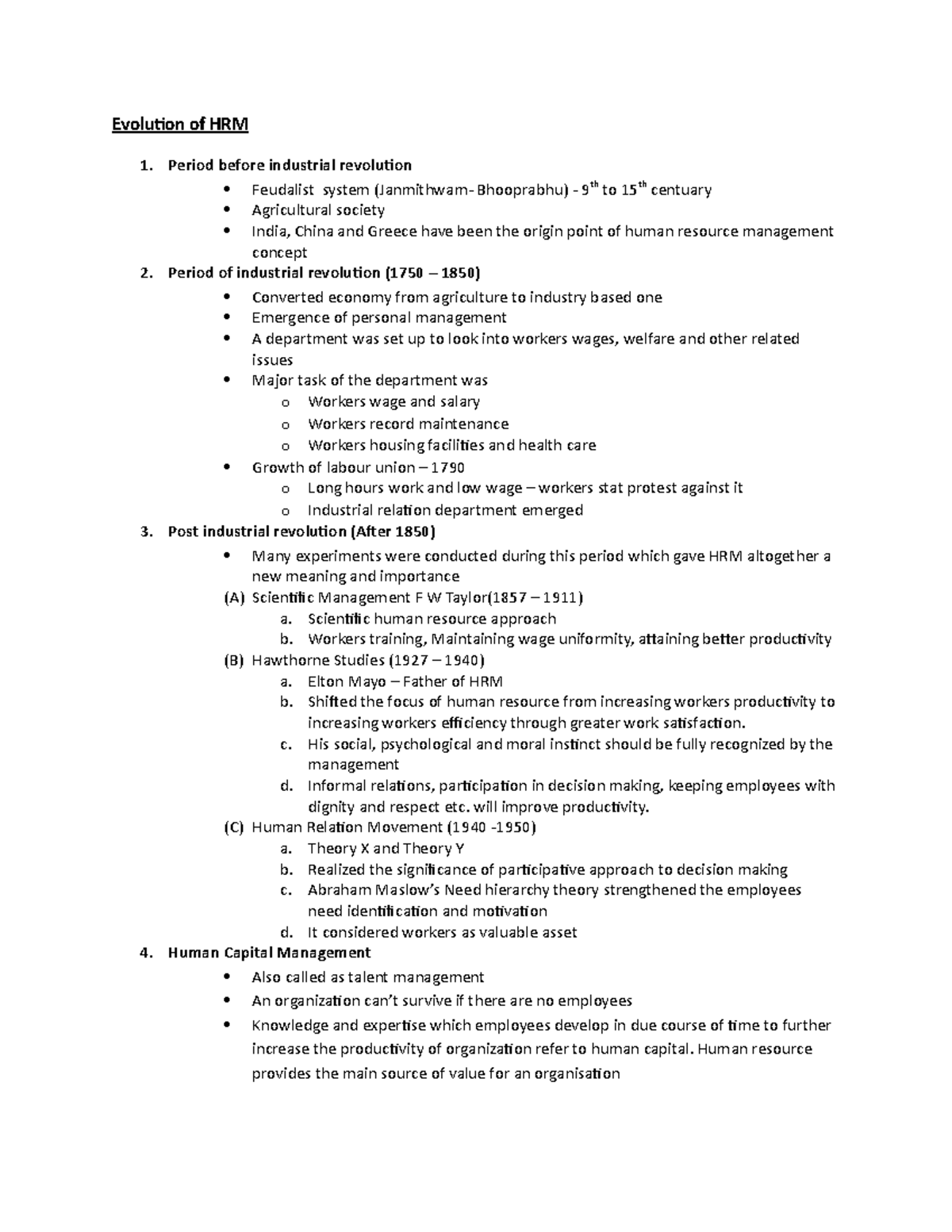 Evolution of HRM - About evaluation of human resource management ...