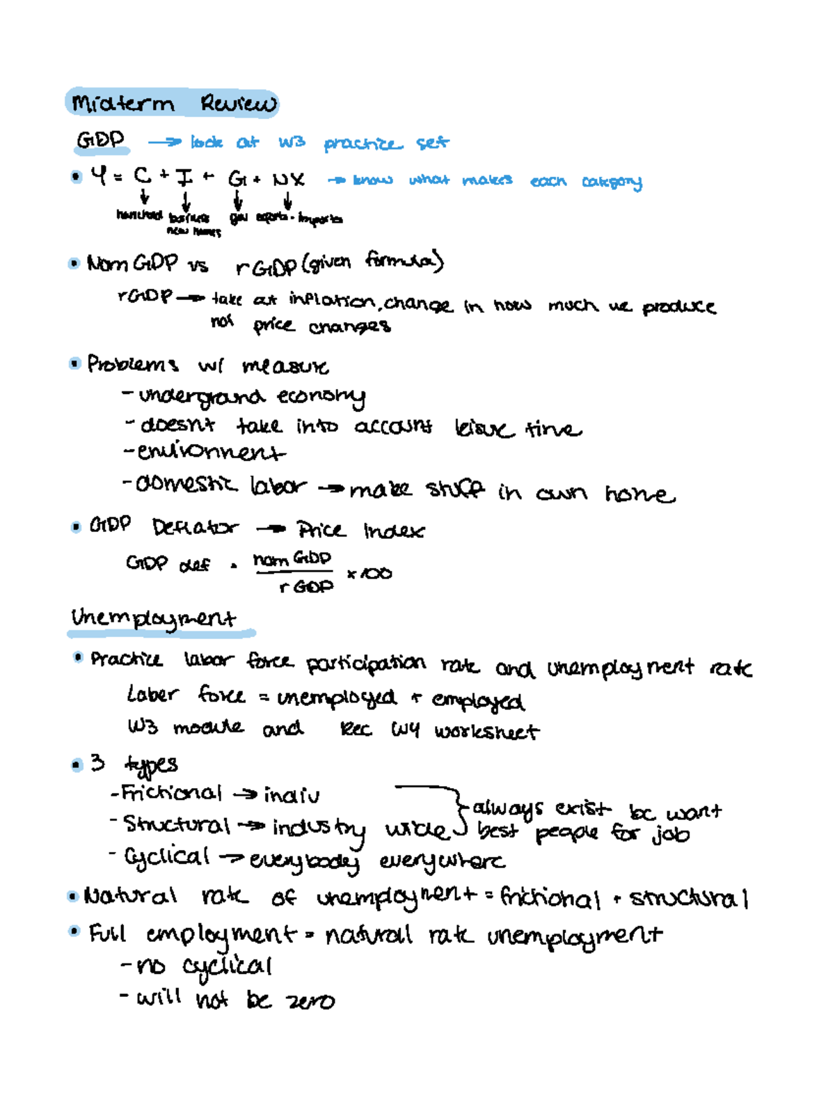 Lecture 10 - Midterm 1 Review - Midterm Review Gdp Look At W3 Practice 