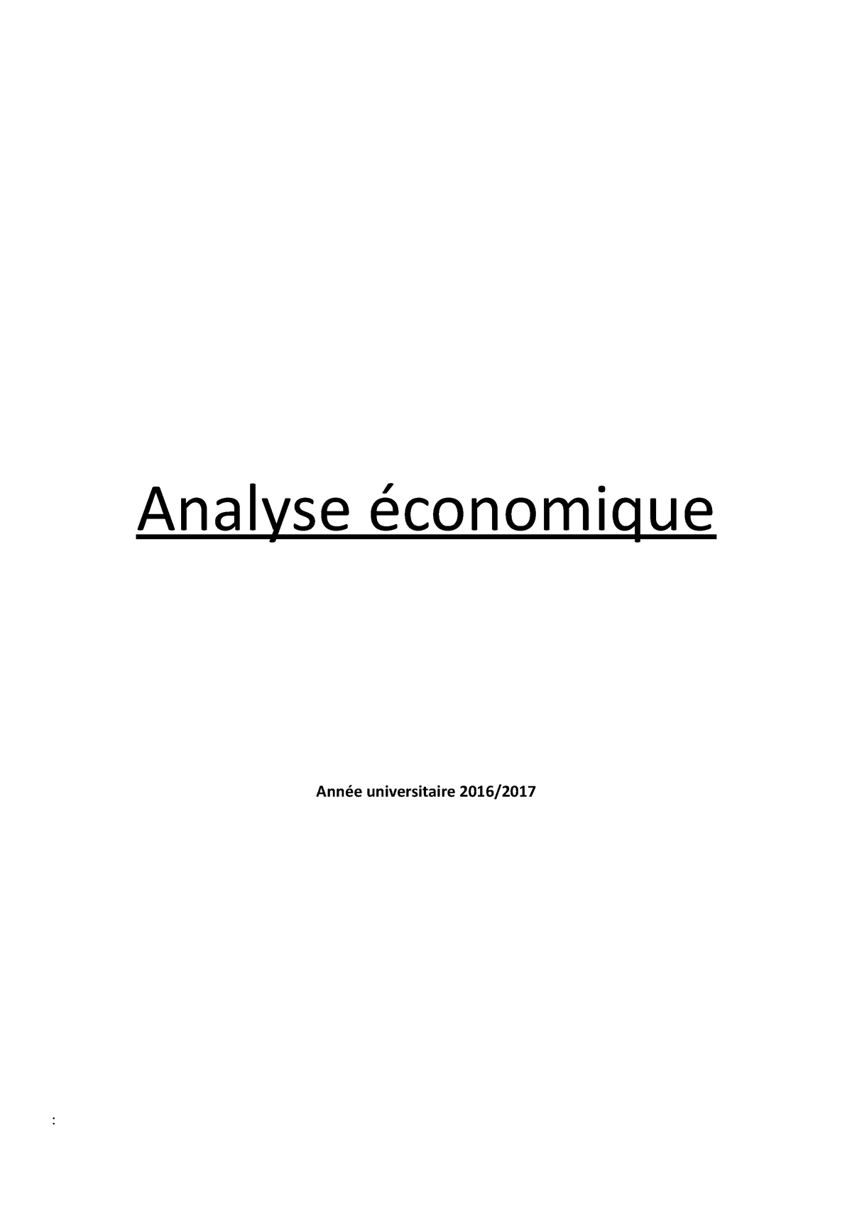 dissertation analyse economique