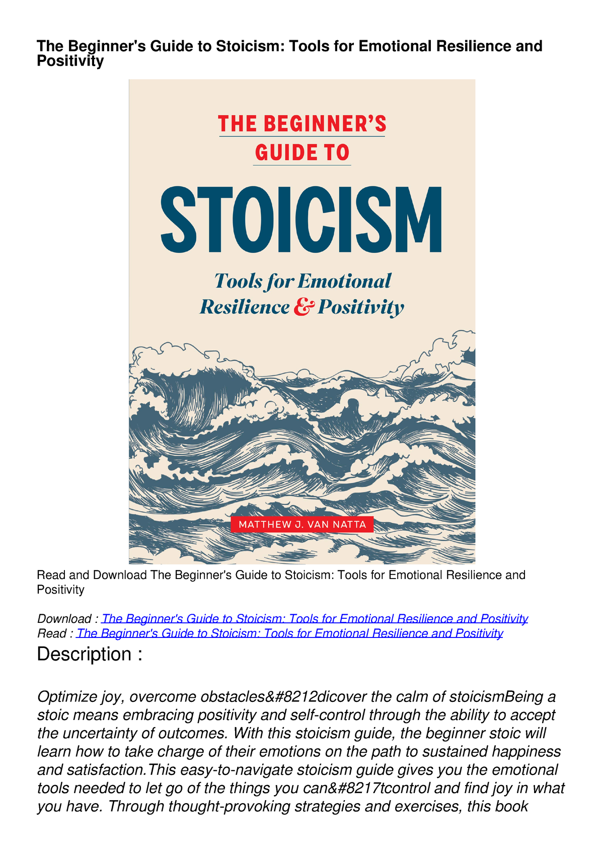 PDF/READ The Beginner's Guide To Stoicism: Tools For Emotional ...