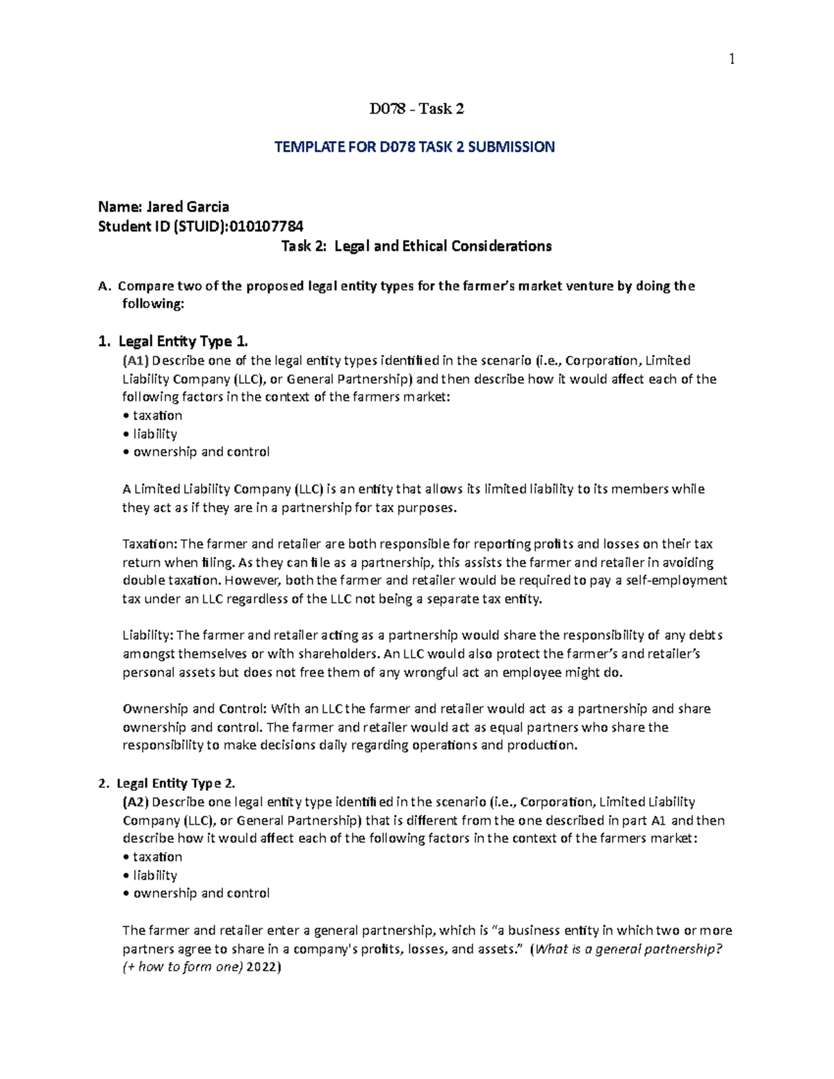 Wgu D078 Task 2 - fa4az7q