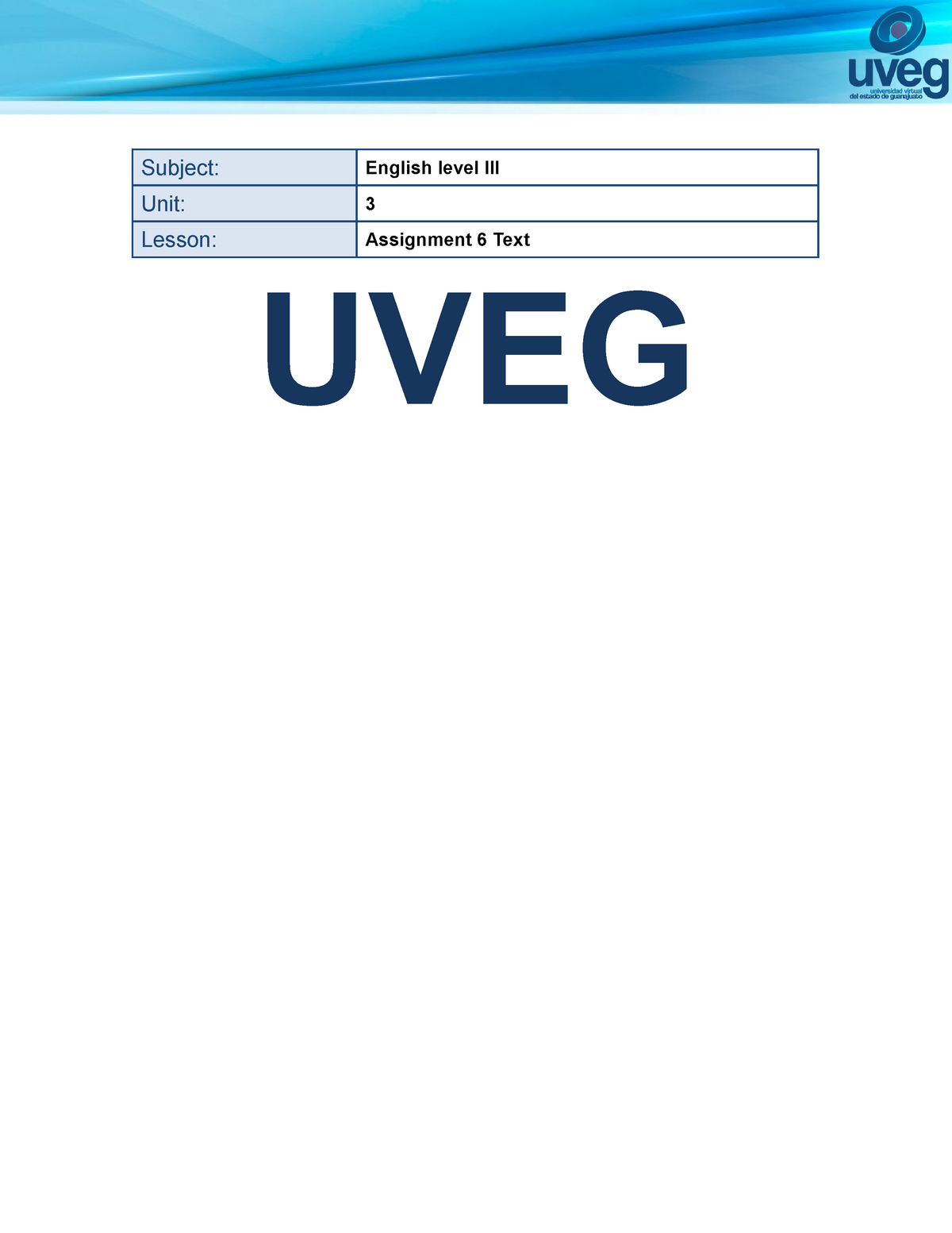 assignment 6 text conditionals uveg