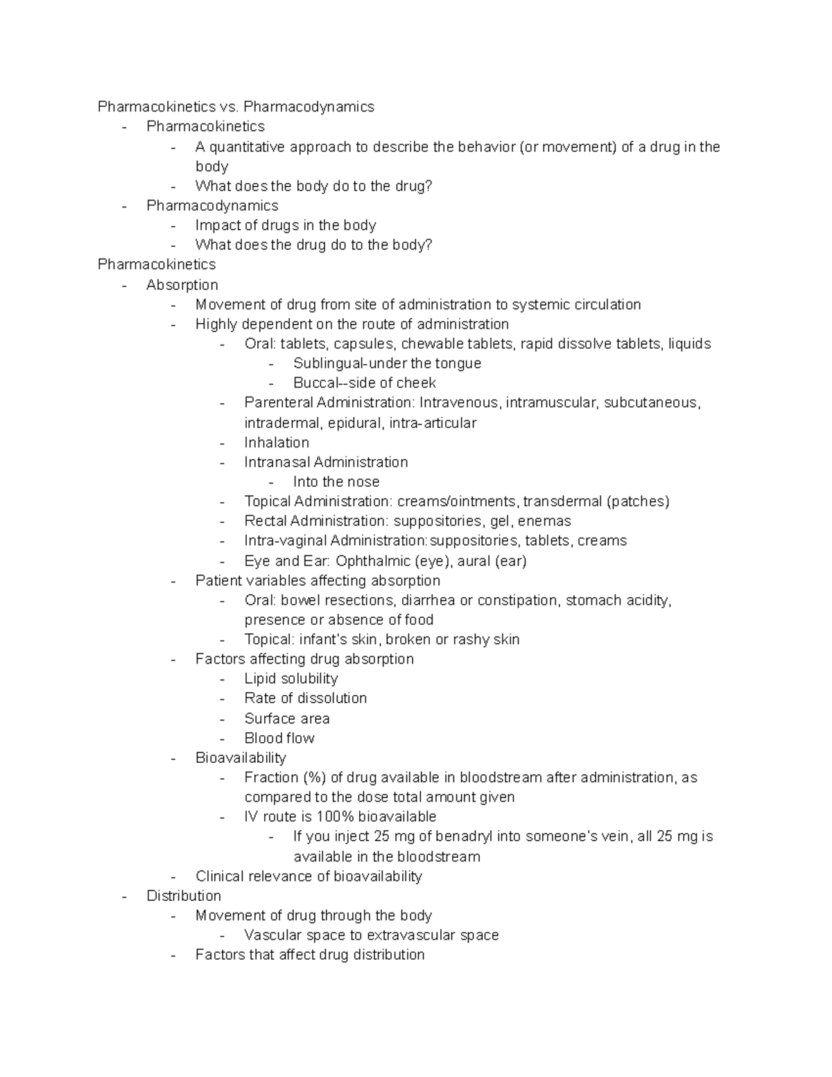 Principles of Pharmacokinetics and Pharmacodynamics - Pharmacokinetics ...