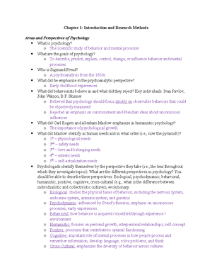 PSYC 102 Exam 2 Study Guide - Exam 2 Study Guide I Chapter 5: Learning ...