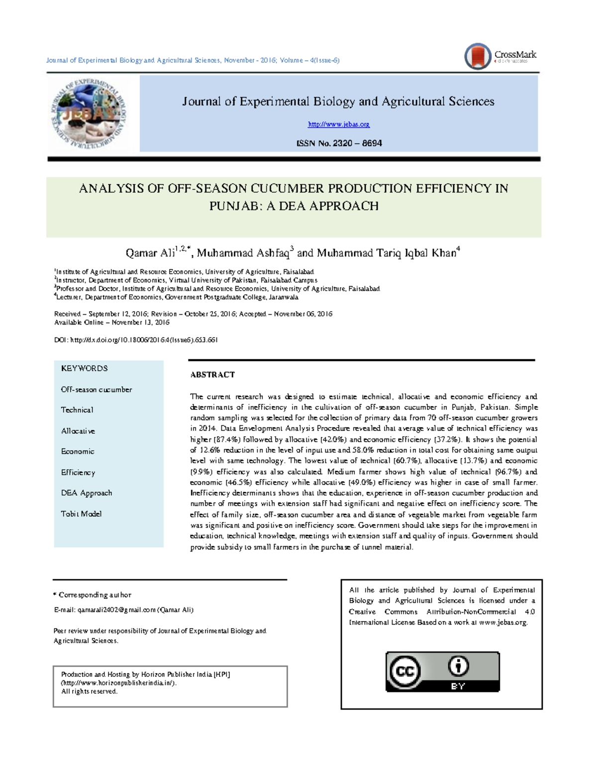 5. Qamar et al. (2016 b) - Journal of Experimental Biology and ...