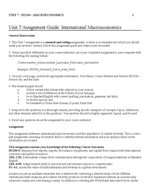 BU204 Unit3 Assignment Template - UNIT 3 - BU204 - MACROECONOMICS 1 ...