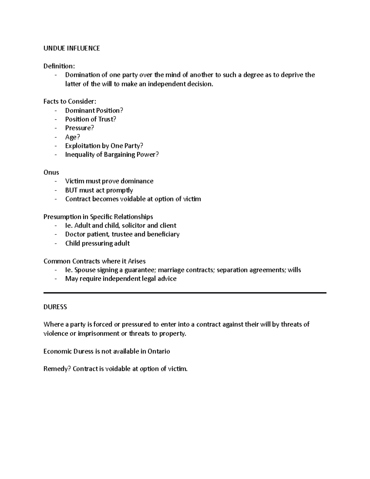 actg-2p40-chp-8-9-notes-undue-influence-definition-domination-of