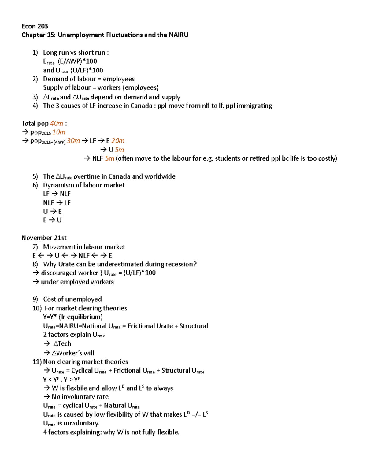 Class Notes - Chapter 15 Unemployment Fluctuations and the NAIRU - Econ ...