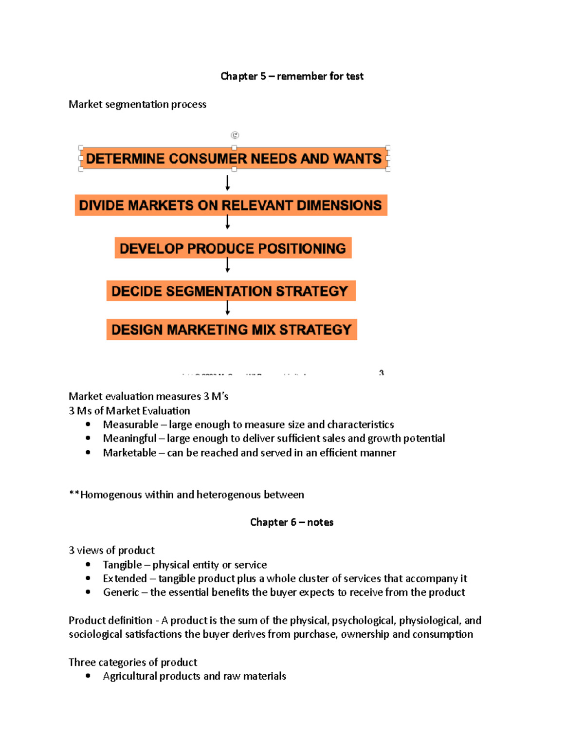 MKTG 2127 - chapter 5 and 6 - Chapter 5 – remember for test Market ...