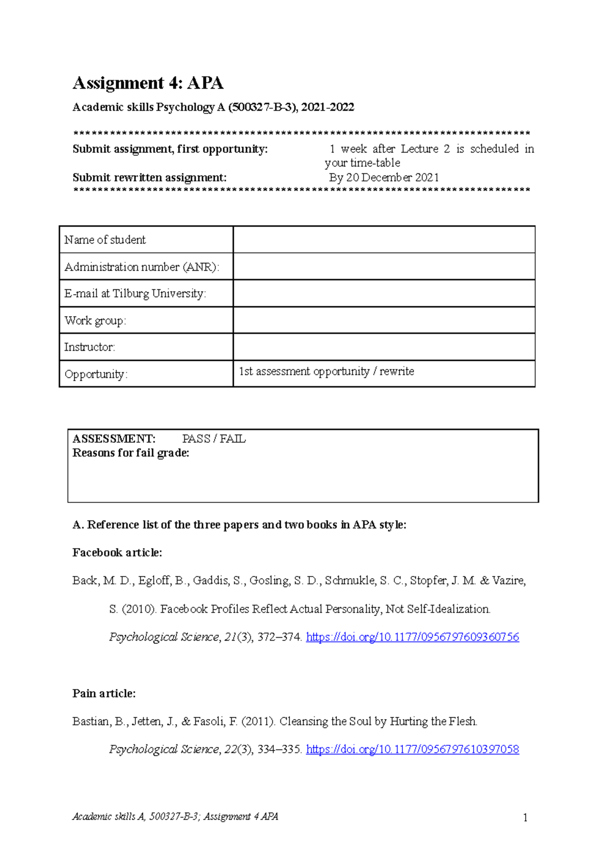 Assignment 4 APA Answer Form Filled Out - Assignment 4: APA Academic ...