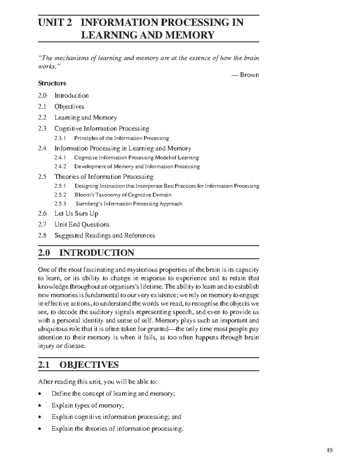 Information Processing IN learning and memory - Cognitive Psychology ...