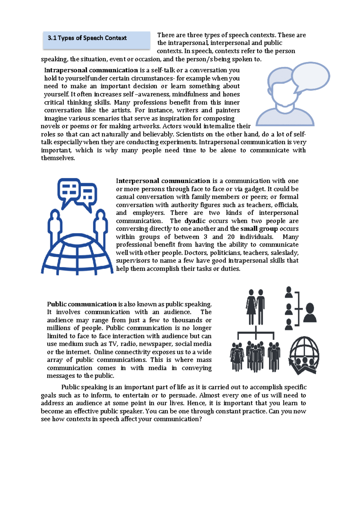 Speech Contexts Styles and Communicative Strategies - There are three ...