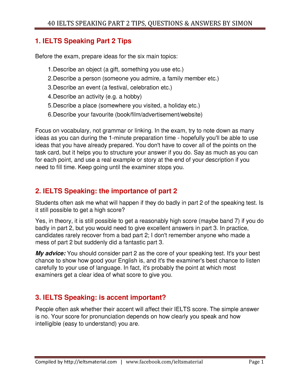 Ielts Speaking Part 2 By Simon - 1. IELTS Speaking Part 2 Tips Before ...