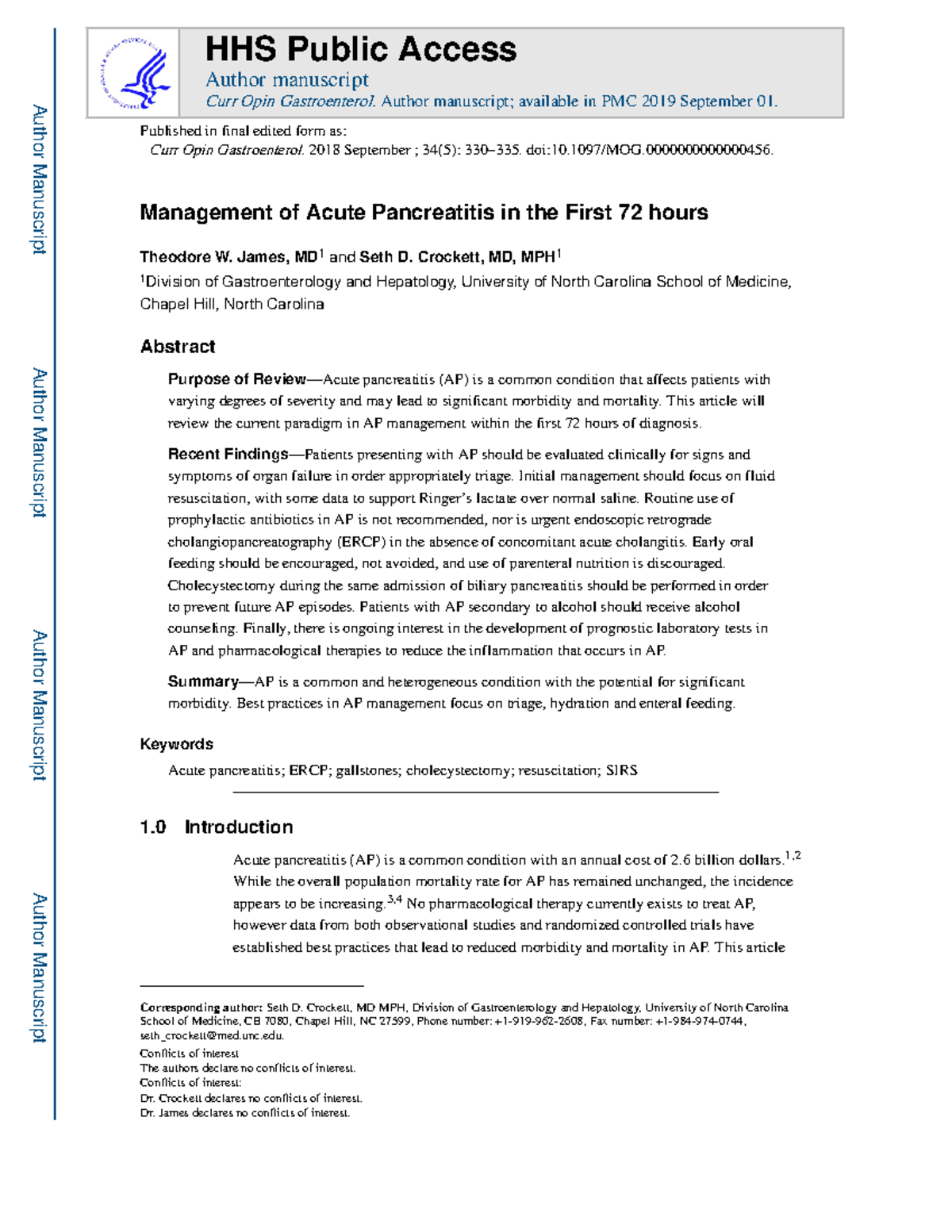 Management of Acute Pancreatitis in the First 72 hours 2018 ...
