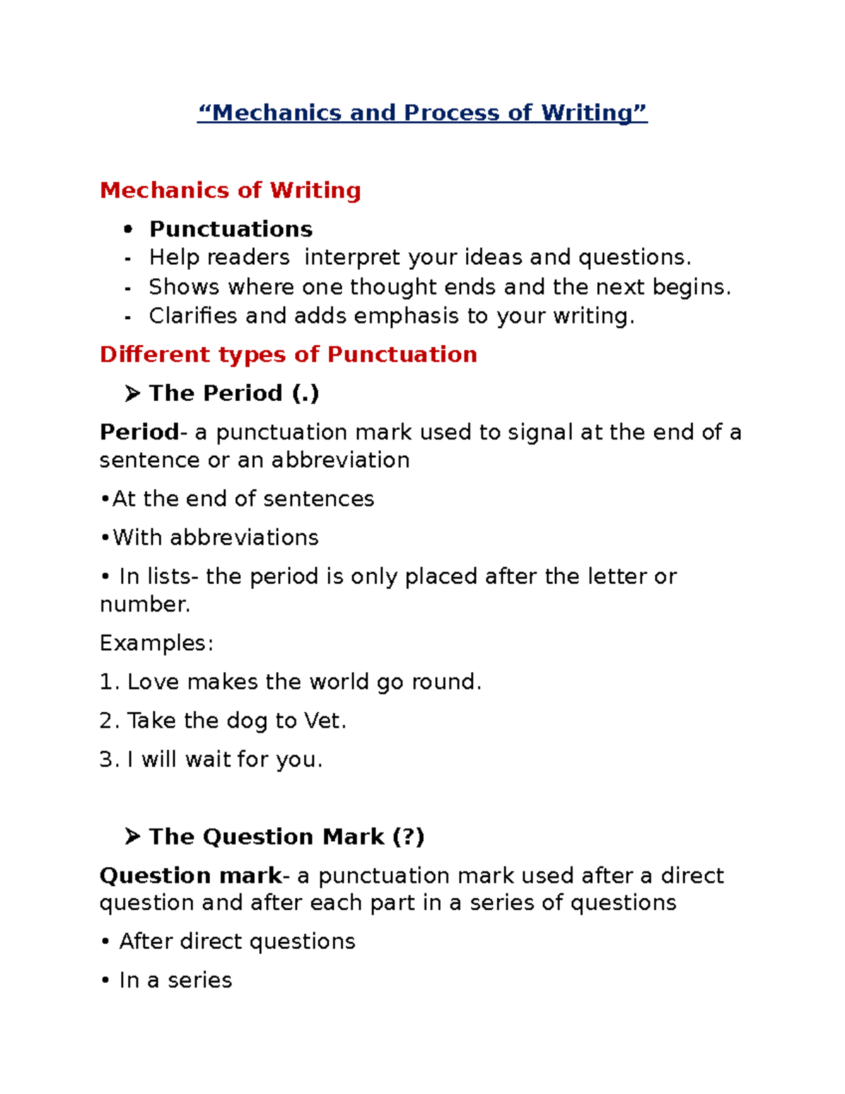 essay on the mechanics of writing