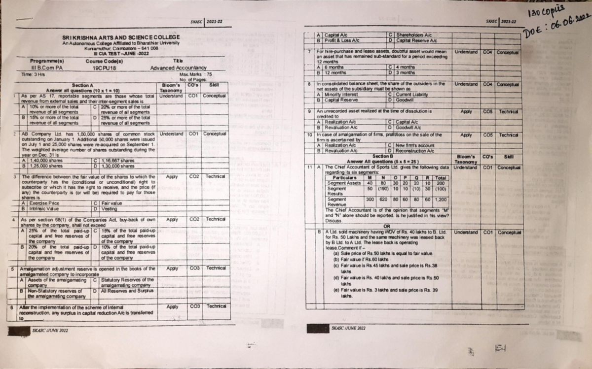 AA Models QP - This is a model paper which was given to us by the ...