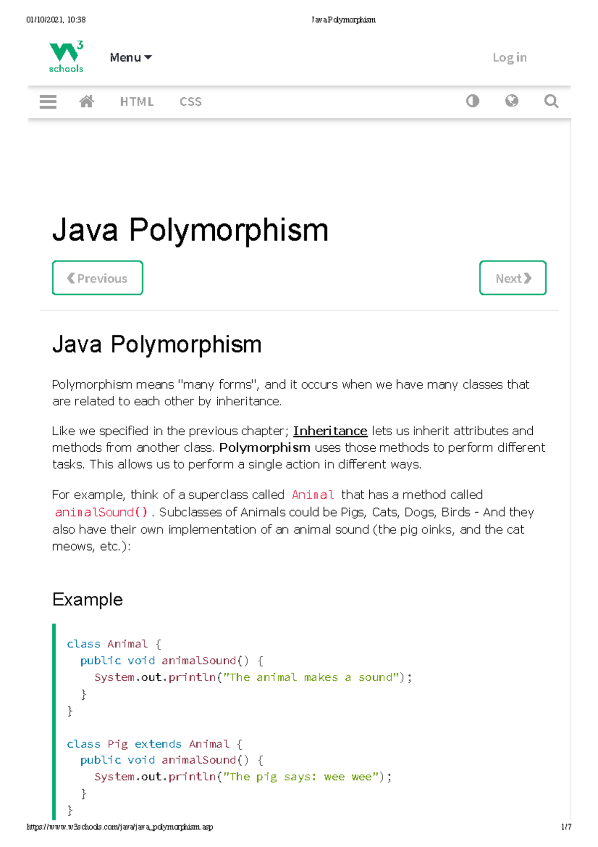Java Polymorphism - for beginners to get familiar with concepts covered ...
