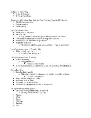 Interpreting Broken Down - Clinical Judgment Model NCSBN o Analyze Cues ...
