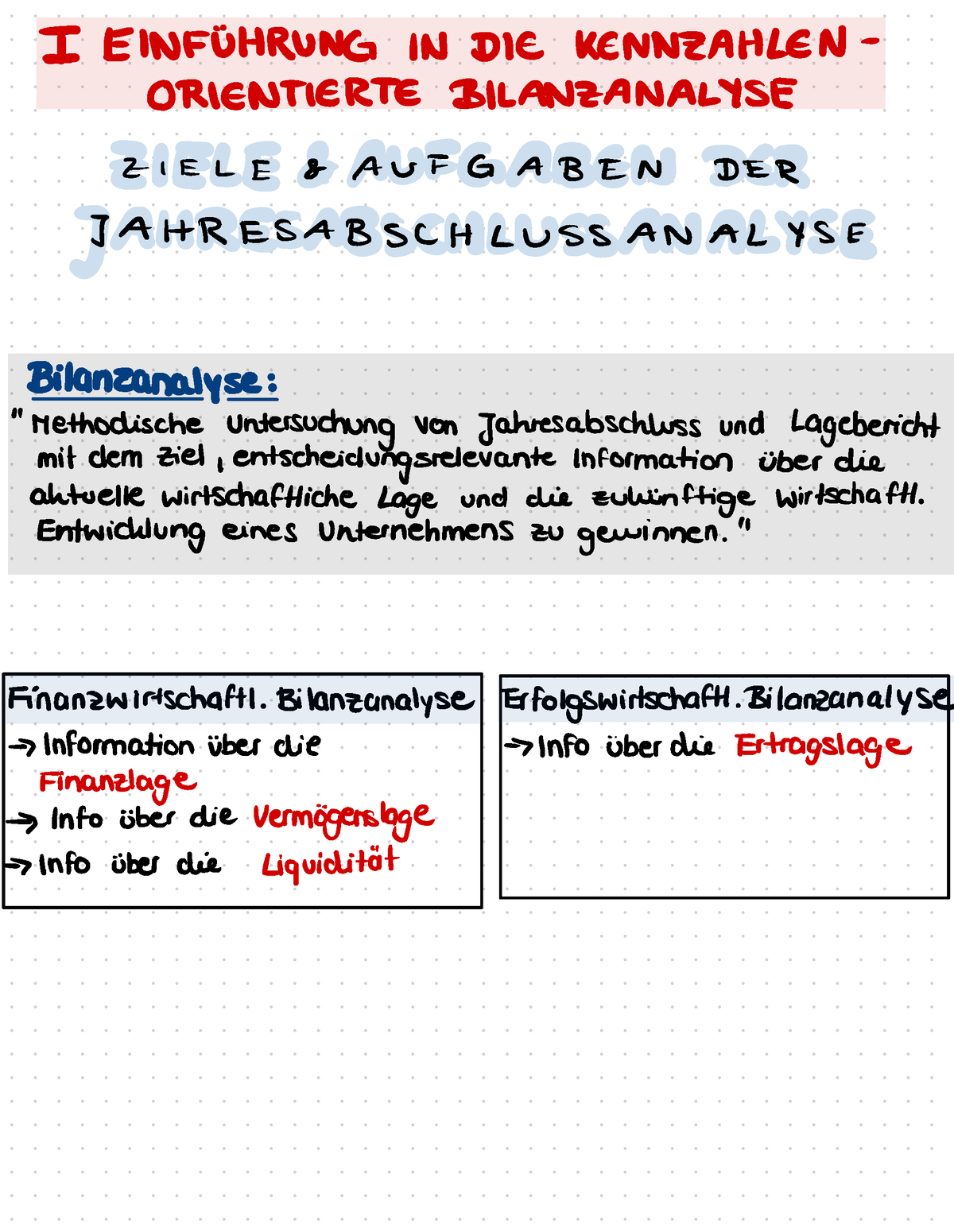 Zusammenfassung Bilanzanalyse - Internes & Externes Rechnungswesen ...