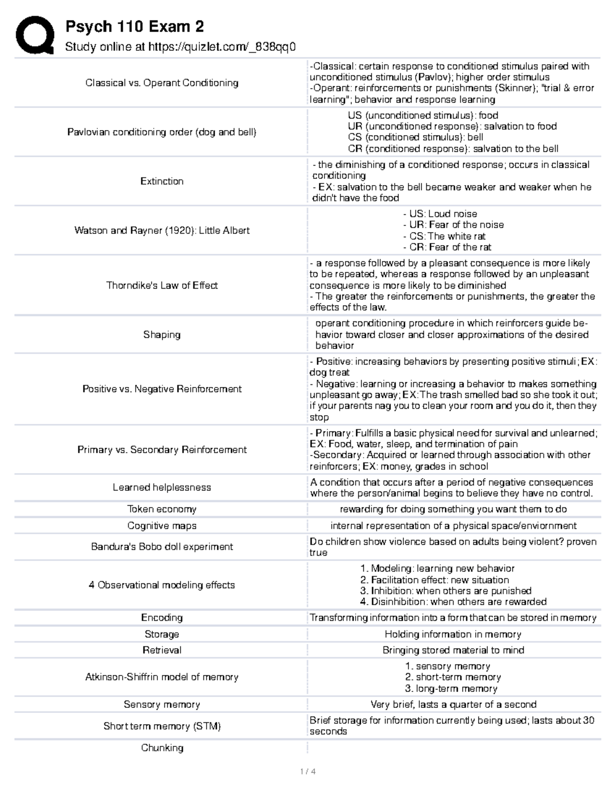 PSY 110 Exam 2 - Exam 2 Study Guide - Study Online At Quizlet/_838qq ...