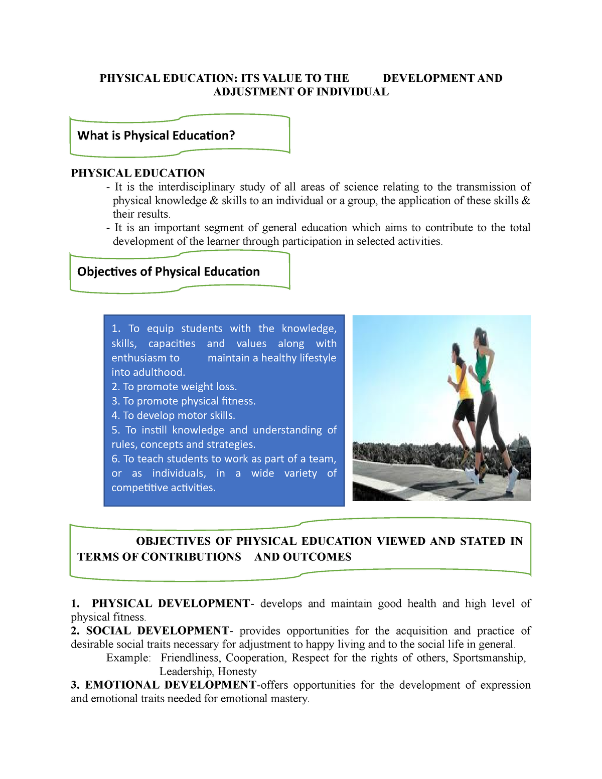 Pathfit-Handout-1 - FITNESS - PHYSICAL EDUCATION: ITS VALUE TO THE ...