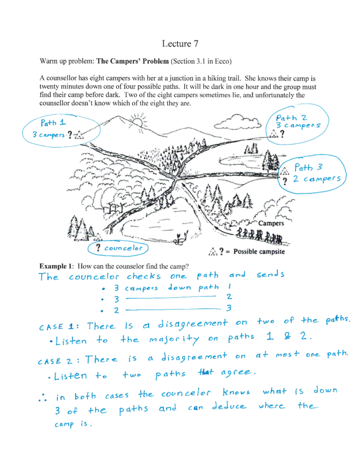 7 - The Campers Problem - Filled In - Lecture 7 Warm up problem: The ...
