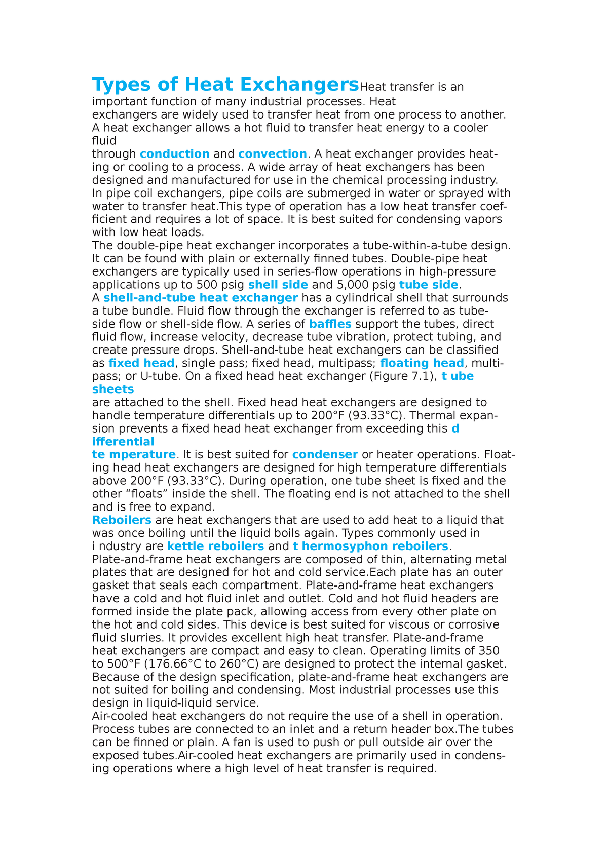 Process Control And Application 22 - Types Of Heat ExchangersHeat ...