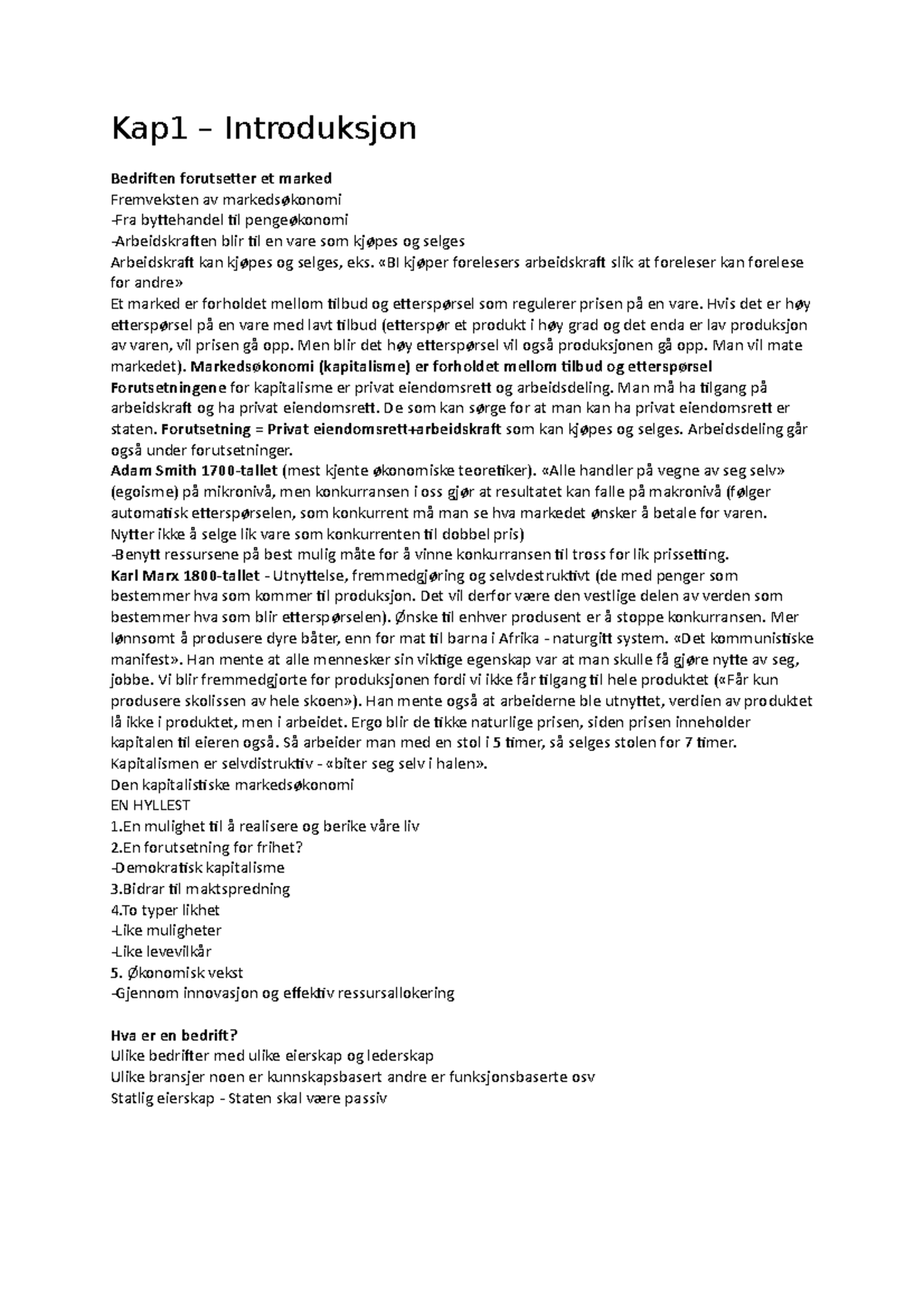 Kapittel 1 - Introduksjon - Kap1 Introduksjon Bedriften forutsetter et ...